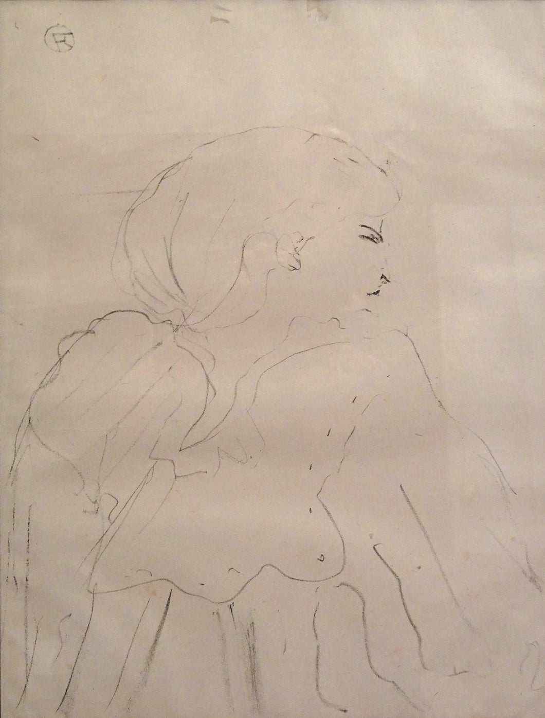 Portrait of Nude Woman in Profile Pencil | Henri de Toulouse-Lautrec,{{product.type}}