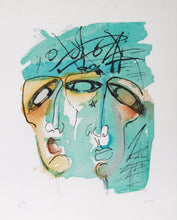 Portrait of Two in Blue Lithograph | Vick Vibha,{{product.type}}