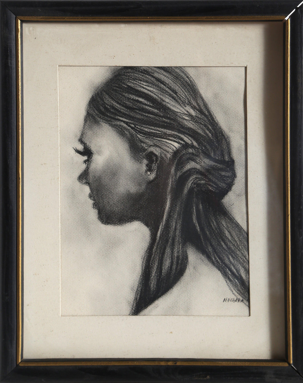 Portrait of Woman Charcoal | Unknown Artist,{{product.type}}