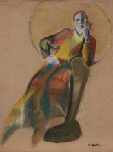 Portrait of Woman in Chair Pastel | Unknown Artist,{{product.type}}