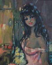 Portrait of Woman in Pink Negligee Oil | Unknown Artist,{{product.type}}