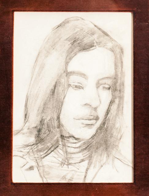 Portrait of Woman in Turtleneck Pencil | Unknown Artist,{{product.type}}