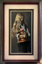 Portrait of Woman with Pink Flower Oil | Roberto Lupetti,{{product.type}}