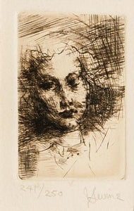 Portrait of Young Woman Etching | Jack Levine,{{product.type}}