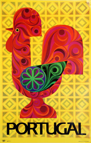 Portugal - Rooster Poster | Travel Poster,{{product.type}}