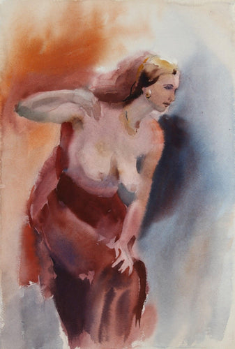 Posing Nude (62) Watercolor | Eve Nethercott,{{product.type}}