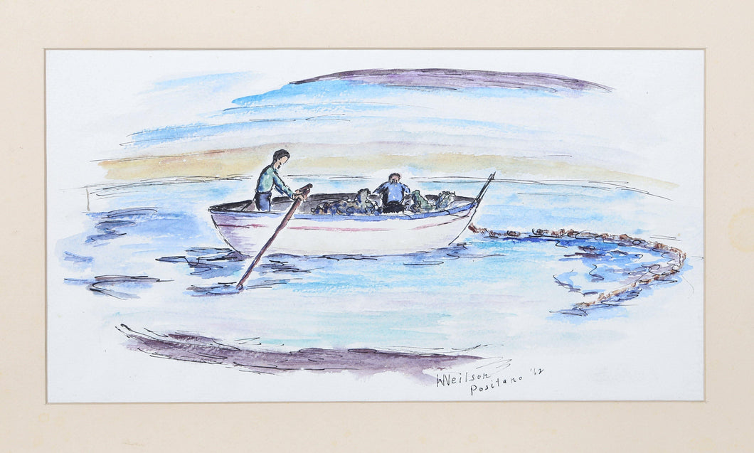 Positano (Row Boat) Watercolor | Winthrop Neilson,{{product.type}}