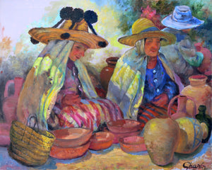 Pottery Sellers Oil | Jalal Gharbi,{{product.type}}