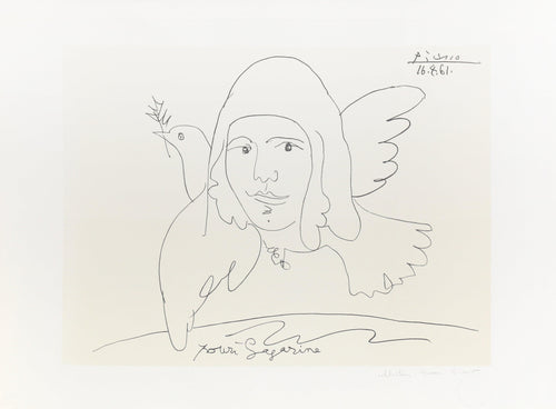 Pour Youri Gagarine Lithograph | Pablo Picasso,{{product.type}}