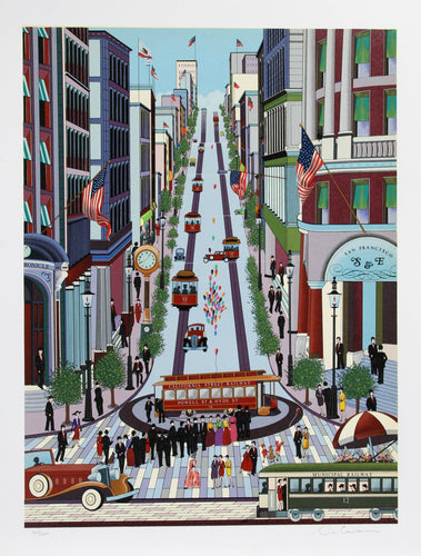 Powell Street Cable Car Screenprint | Nicky Watanabe,{{product.type}}