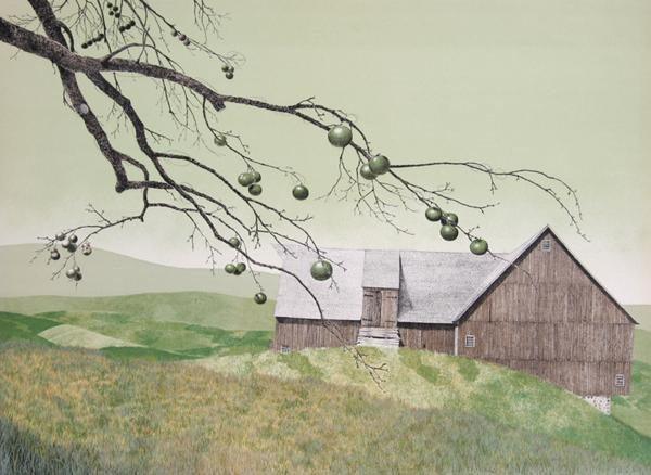 Prairie House - Green Sky Etching | Mel Hunter,{{product.type}}