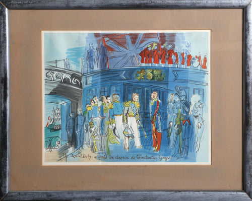 Prince de Joinville Accueilli par un Amiral Anglais à Bord d'une Frégate Britannique (apres Constantin Guys) Lithograph | Raoul Dufy,{{product.type}}