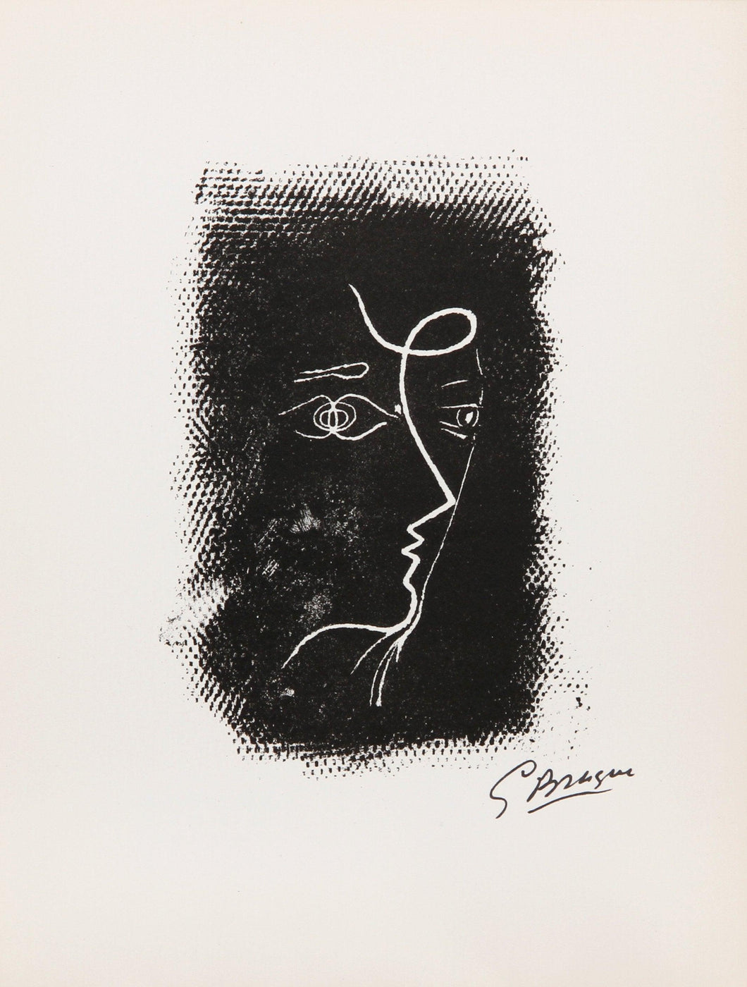 Profil de Femme from Souvenirs de Portraits d'Artistes. Jacques Prévert: Le Coeur à l'ouvrage (M.25) Lithograph | Georges Braque,{{product.type}}