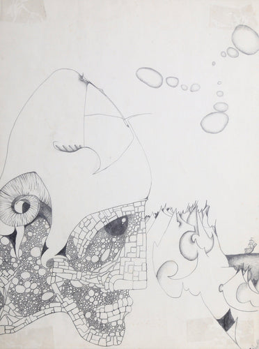 Profile of Man with Sheep's Horn Pencil | Jon Robyn,{{product.type}}