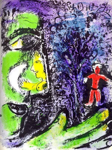 Profile with Red Child Lithograph | Marc Chagall,{{product.type}}