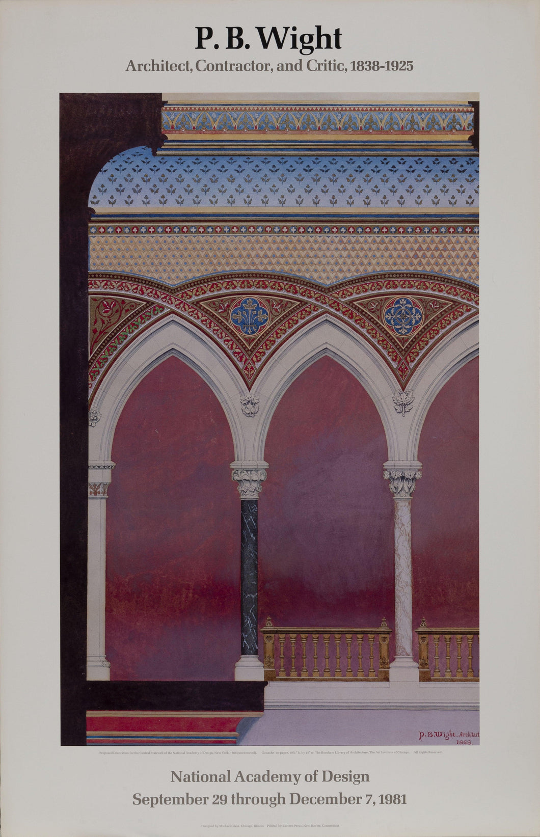 Proposed Decoration for the Central Stairwell of the National Academy of Design Poster | Peter Bonnett Wight,{{product.type}}