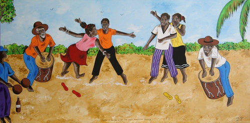 Punta, A Favorite of the Many Garifuna Dances Oil | Isiah Nicholas,{{product.type}}