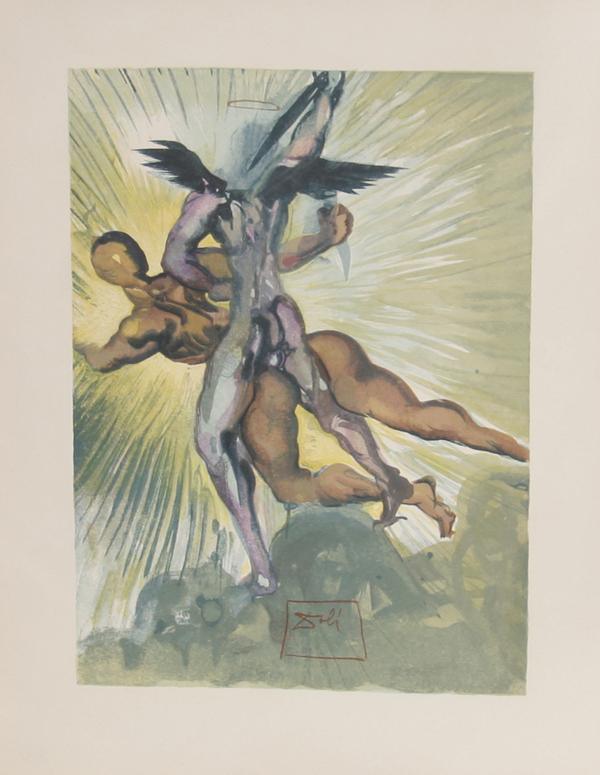 Purgatory Canto 8, The Guardian Angels of the Valley Woodcut | Salvador Dalí,{{product.type}}