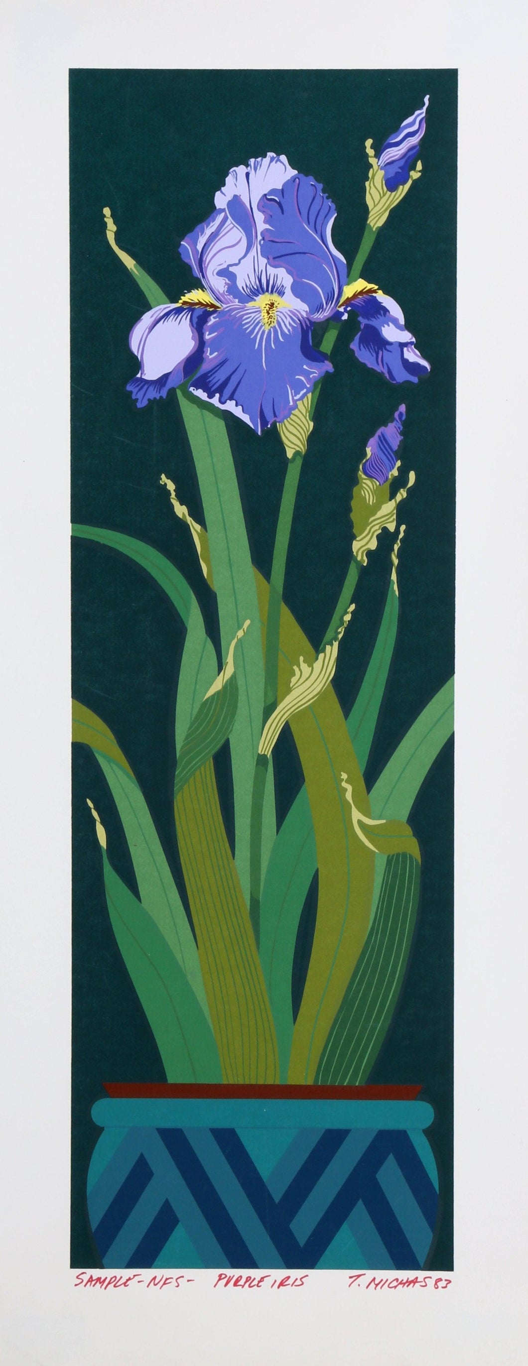 Purple Iris Screenprint | Tjelda Michas (aka Tjelda Michas van der Meijden),{{product.type}}