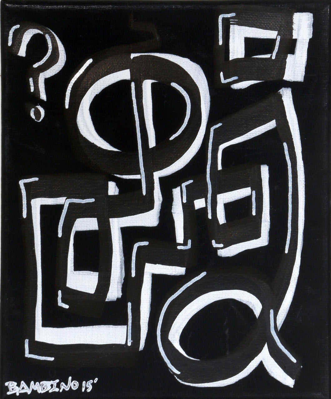 Question Graffiti Mixed Media | John Bambino,{{product.type}}