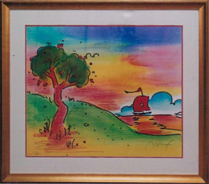 Quiet Lake III Lithograph | Peter Max,{{product.type}}