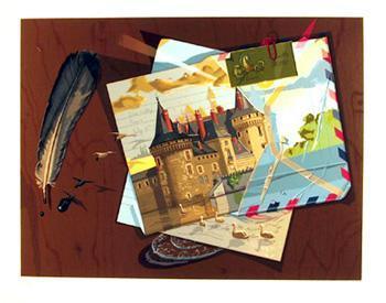 Quill with Postcards Lithograph | Menna Barretto,{{product.type}}