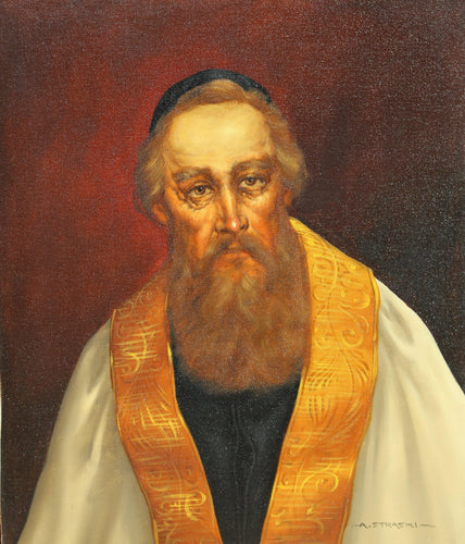Rabbi in Gold Robe III Oil | Abraham Straski,{{product.type}}