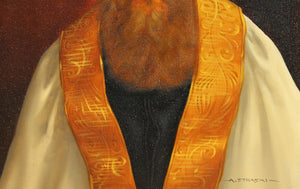 Rabbi in Gold Robe III Oil | Abraham Straski,{{product.type}}