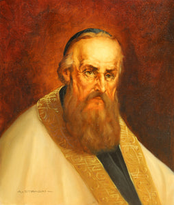Rabbi in Gold Robe VI Oil | Abraham Straski,{{product.type}}
