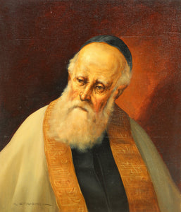Rabbi in Gold Robe VII Oil | Abraham Straski,{{product.type}}