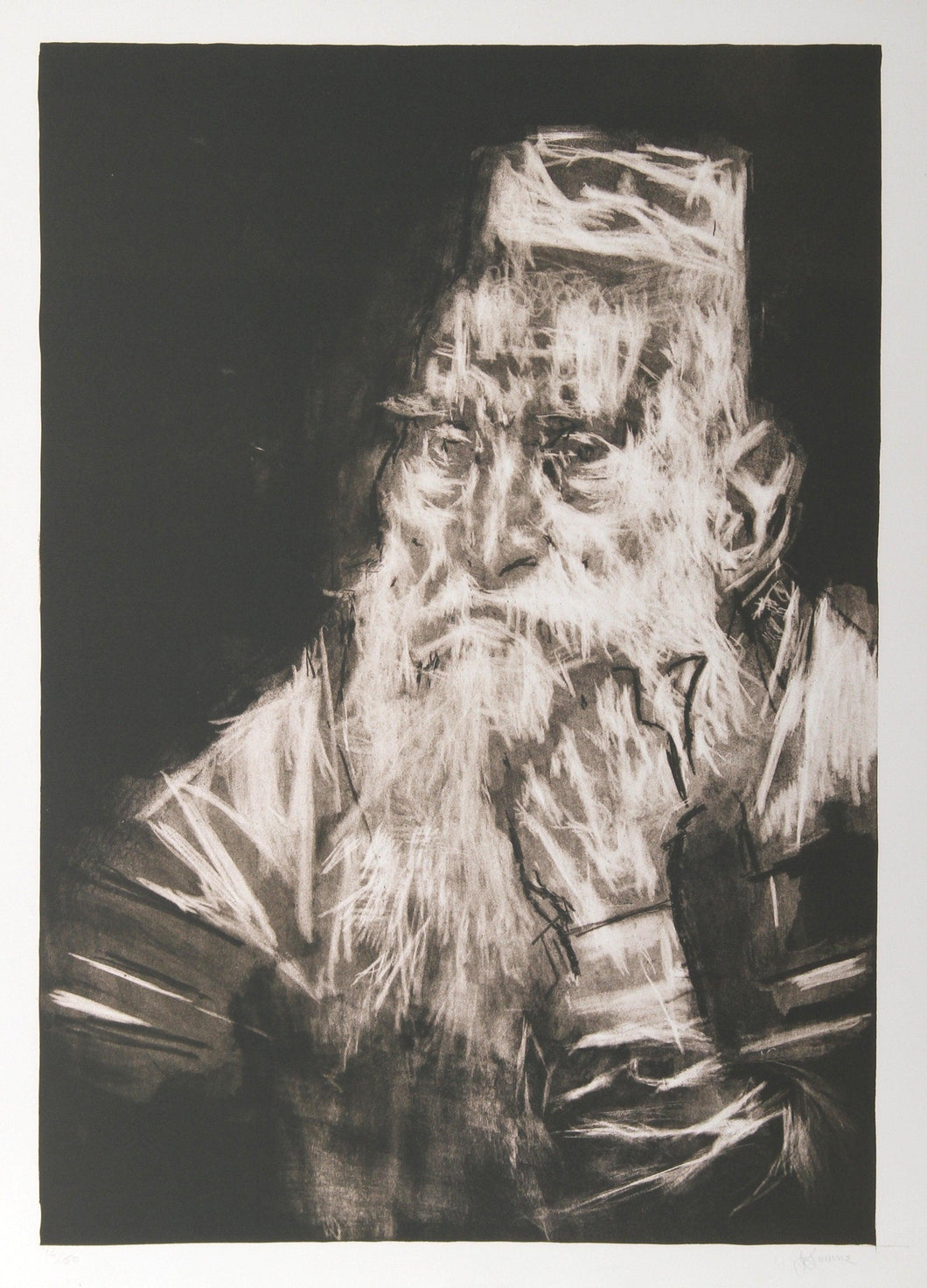 Rabbi in White Lithograph | Jack Levine,{{product.type}}