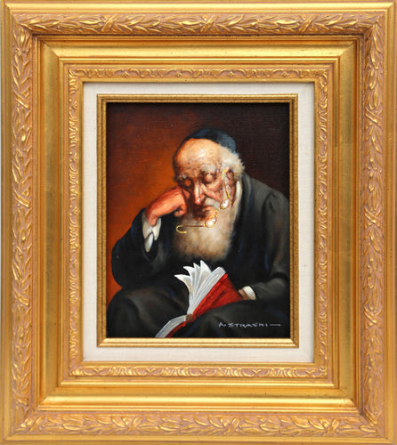 Rabbi Reading (1-F) Oil | Abraham Straski,{{product.type}}