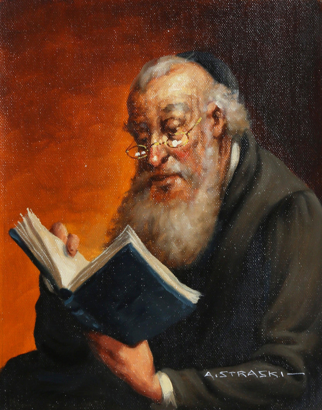 Rabbi Reading 2 Oil | Abraham Straski,{{product.type}}