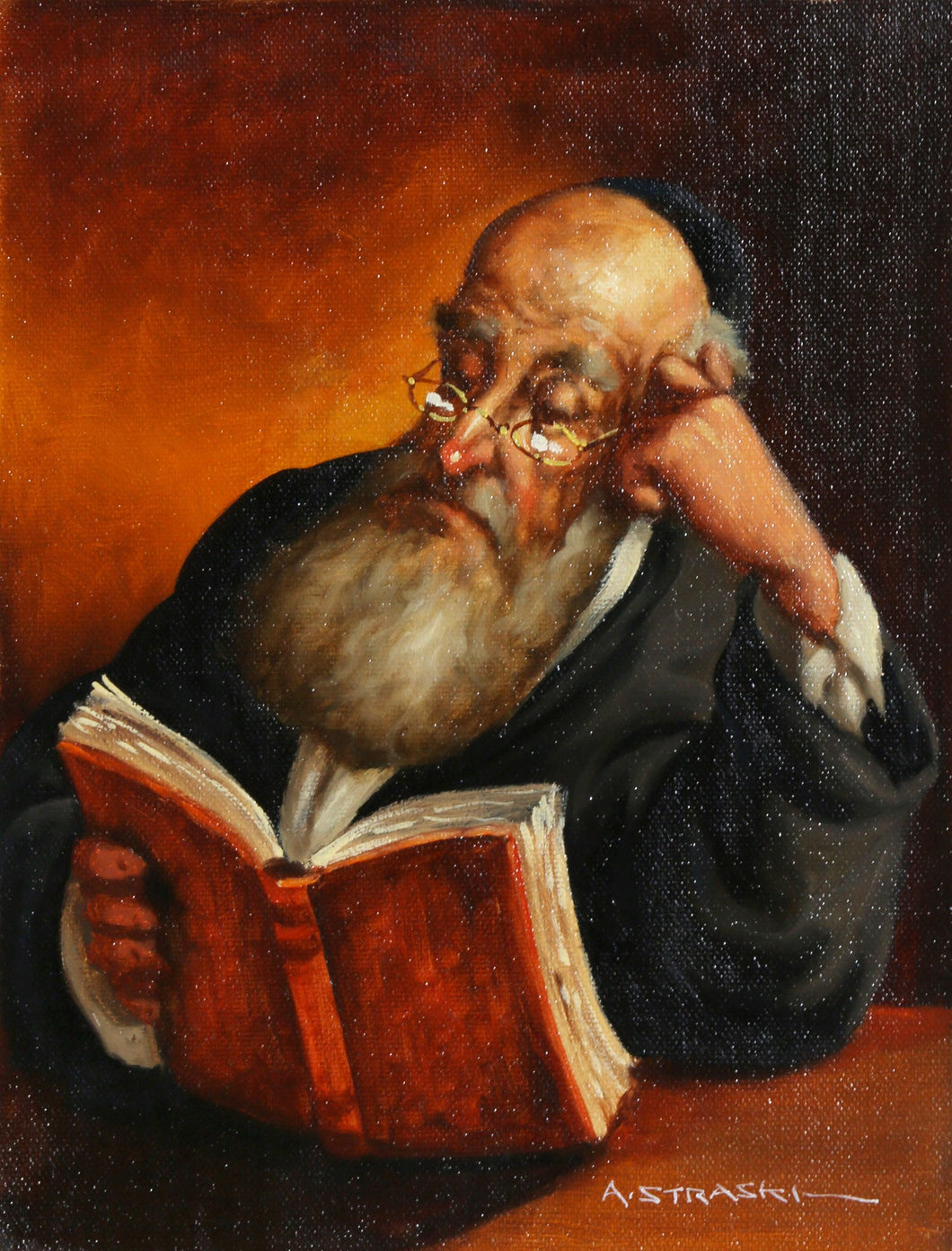 Rabbi Reading 6 Oil | Abraham Straski,{{product.type}}