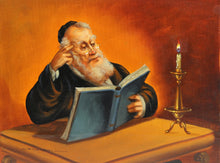 Rabbi Reading by Candlelight (18) Oil | Abraham Straski,{{product.type}}