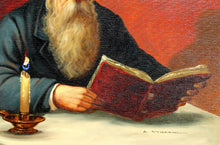 Rabbi Reading by Candlelight (2) Oil | Abraham Straski,{{product.type}}