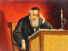 Rabbi Reading by Candlelight (3) Oil | Abraham Straski,{{product.type}}