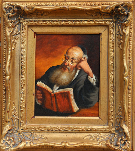 Rabbi Reading (F) Oil | Abraham Straski,{{product.type}}