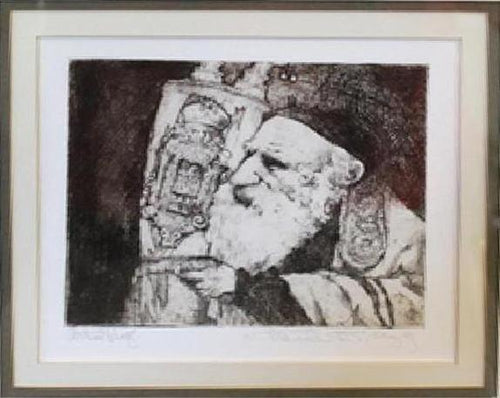 Rabbi with Torah Etching | Charles Bragg,{{product.type}}