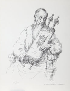 Rabbi with Torah Lithograph | Abraham Straski,{{product.type}}