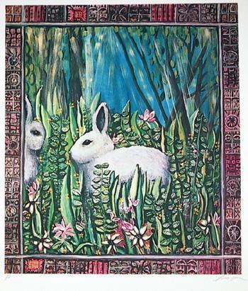 Rabbit Lithograph | Susan Gardner,{{product.type}}