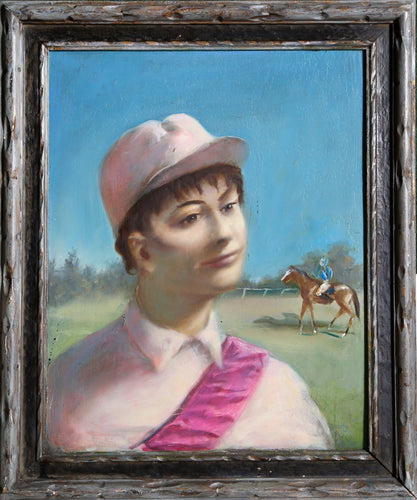 Race Track Hopeful (Jockey Portrait) Oil | Timothy Phillips,{{product.type}}