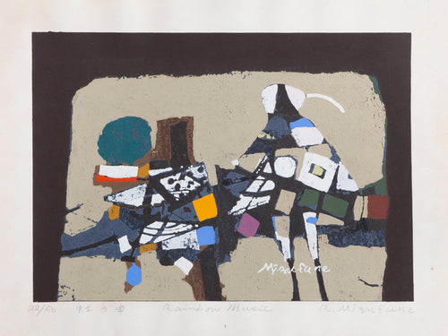 Rainbow Music Woodcut | Rokushu Mizufune,{{product.type}}