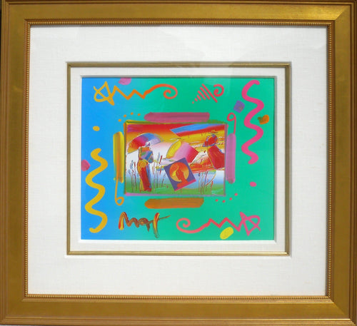 Rainbow Umbrella Man I Mixed Media | Peter Max,{{product.type}}