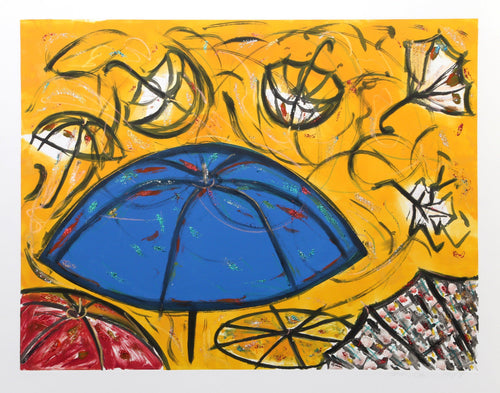 Raining Umbrellas Monoprint | Helen Oji,{{product.type}}