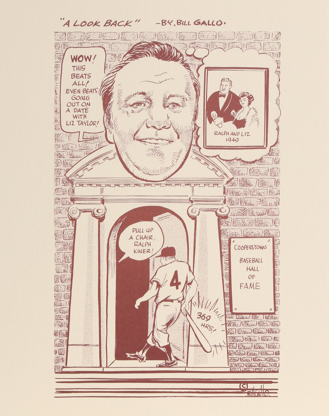 Ralph Kiner from A Look Back portfolio Lithograph | Bill Gallo,{{product.type}}