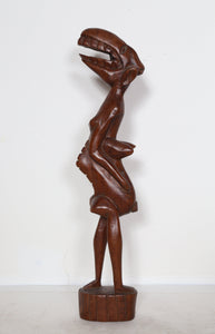 Raptor Woman Figure Wood | African or Oceanic Objects,{{product.type}}