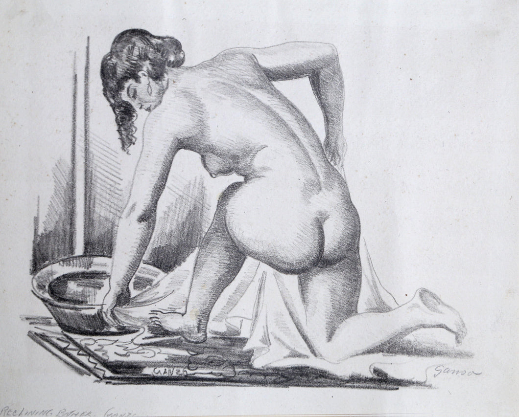 Reclining Bather Lithograph | Emil Ganso,{{product.type}}