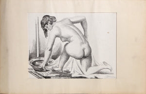 Reclining Bather Lithograph | Emil Ganso,{{product.type}}