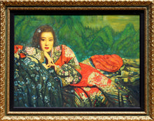 Reclining Girl in Traditional Dress Oil | Di Li Feng,{{product.type}}